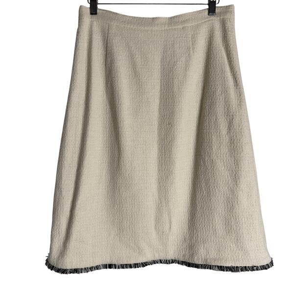 MaxMara Weekend Cream Tweed A-Line Knee Length Skirt Size 8 - Picture 7 of 10